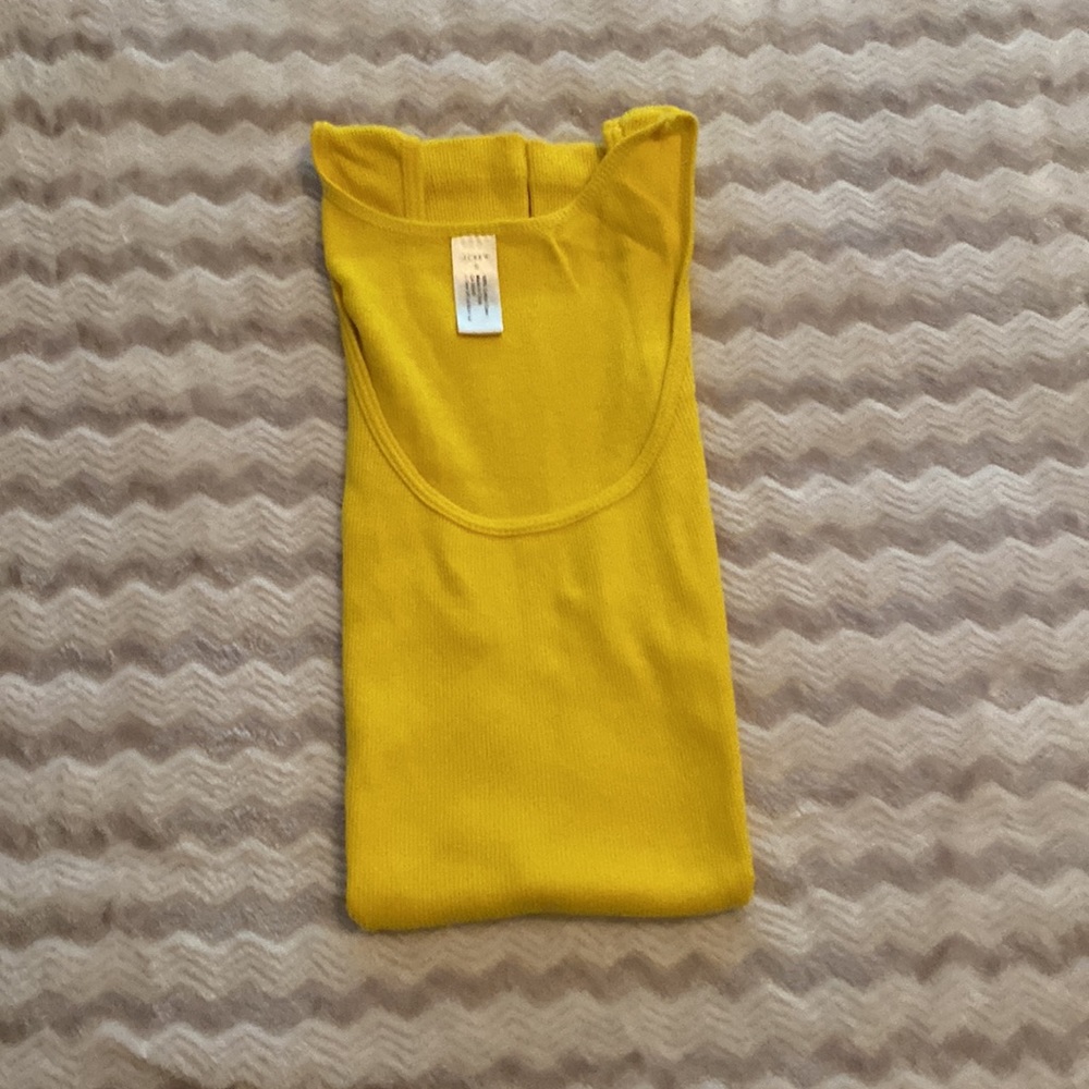J. Crew Yellow Ribbed Tank Size Small